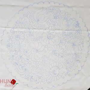 Matyó terítő fehér alap szegetlen kör 45 cm