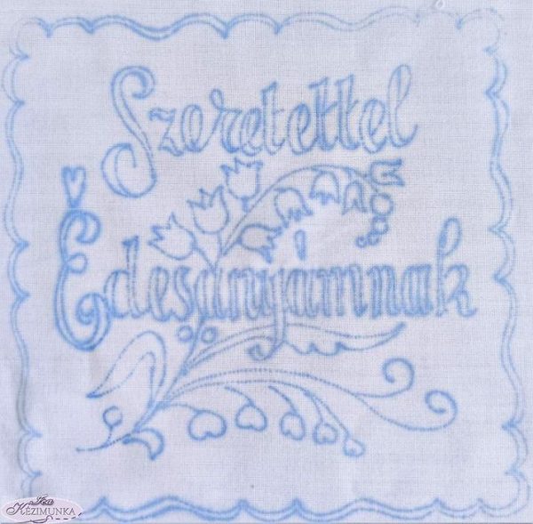 Előnyomott terítő szegetlen írásos 17x17cm