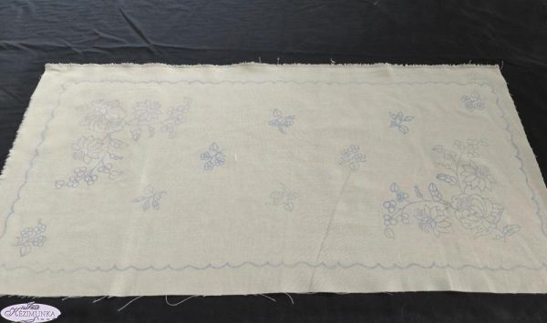 Előnyomott futó kalocsai szegettlen LENVÁSZNON drapp 80x35 cm-03