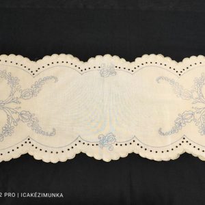 Előnyomott kalocsai terítő szegett drapp 85x35cm