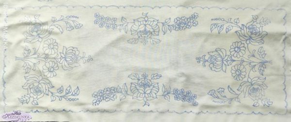 Előnyomott kalocsai terítő szegetlen 85x35cm-4087-01