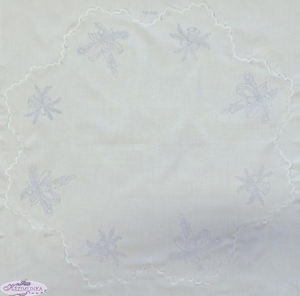 Karácsonyi előnyomott terítő szegett 65cm kör-01
