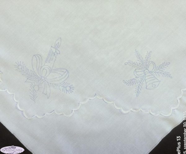 Karácsonyi előnyomott terítő szegett 65cm kör-02