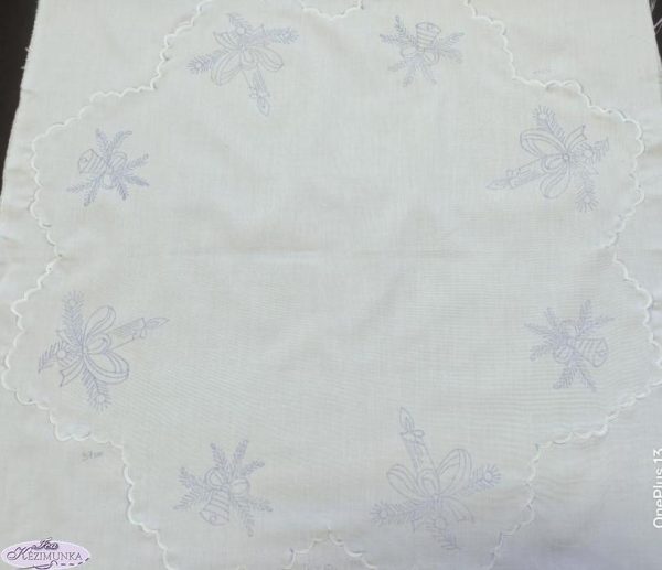 Karácsonyi előnyomott terítő szegett 65cm kör-03