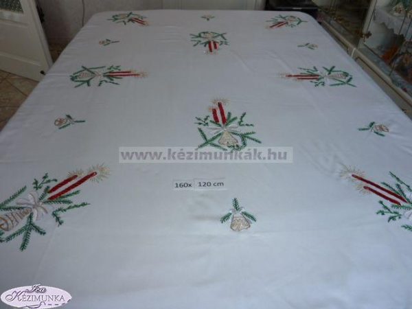 Karácsonyi terítő előnyomott szegetlen 160x120 cm