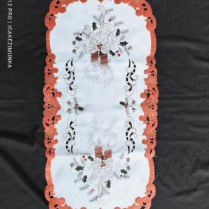 Karácsonyi terítő gépi drapp futó 85x35 cm