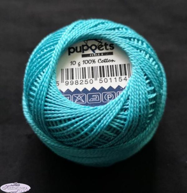 Hímzőfonal perlé 10 gr türkiz 5906