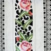 Géppel hímzett terítő fehér mályva pipacsos 85x35cm