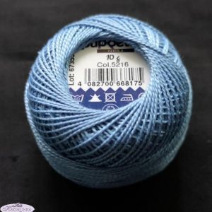 Hímzőcérna perlé nefelejcs kék pamut 10 gr 5216