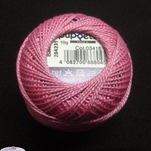 Hímzőcérna perlé közép rózsaszín pamut 10 gr 3416