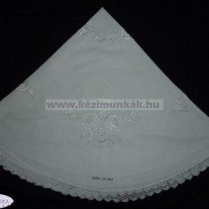 Hímzett terítő fehér kör 150cm